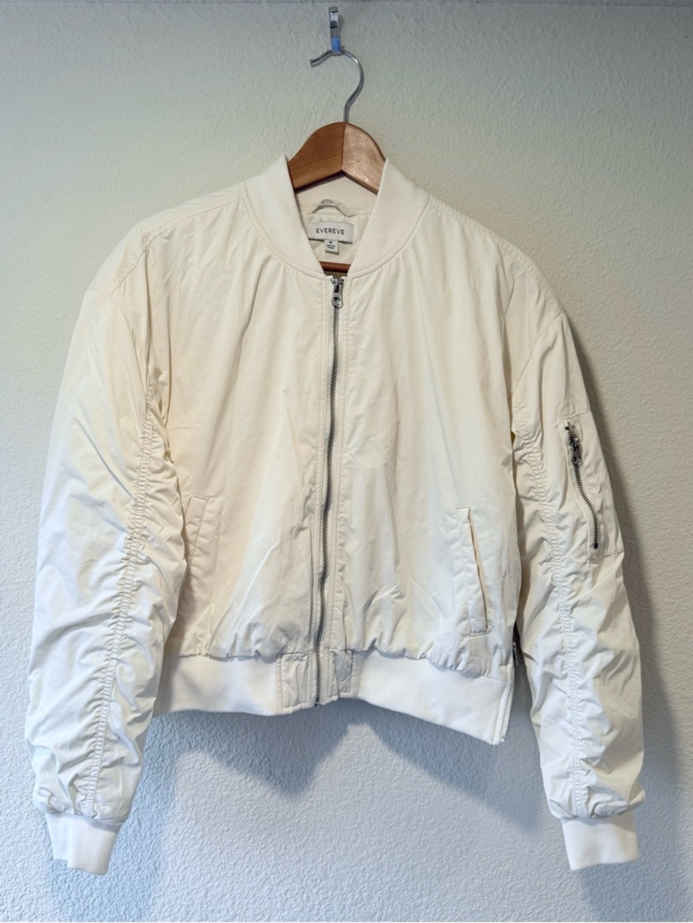 EVEREVE Flight Bomber Jacket in Cream
